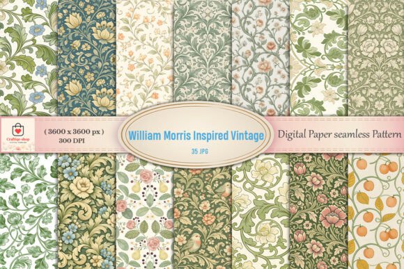 Download William Morris Inspired Vintage Botanica - Inspired Collection