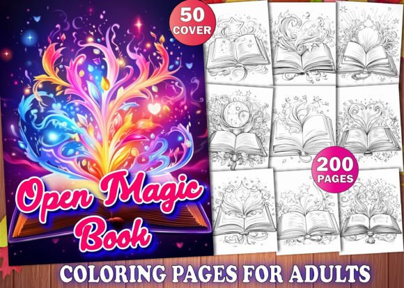 Download Open Magic Book Coloring Pages for Adult - Book coloring pages Collection