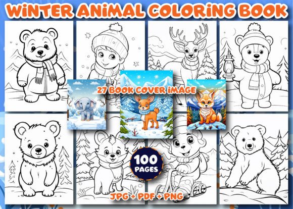 Download 100 Winter Animal Coloring Book for Kids - Premium Resources