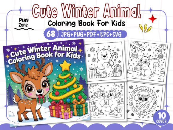 Download Cute Winter Animal Coloring Pages - Premium Bundle