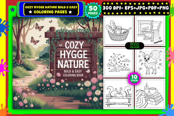 Download Cozy Hygge Nature Easy Coloring Pages - Nature Collection