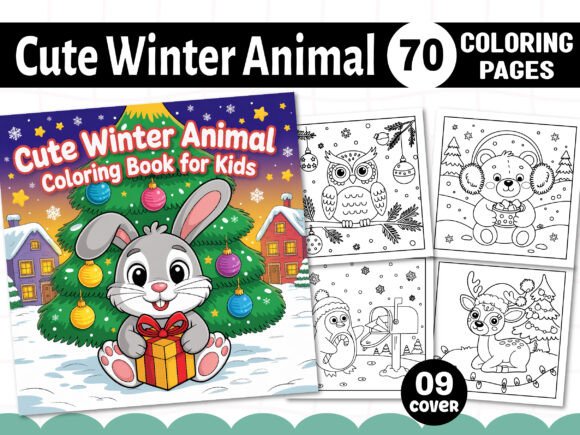Download Cute Winter Animal Coloring Pages - KDP - Premium Bundle
