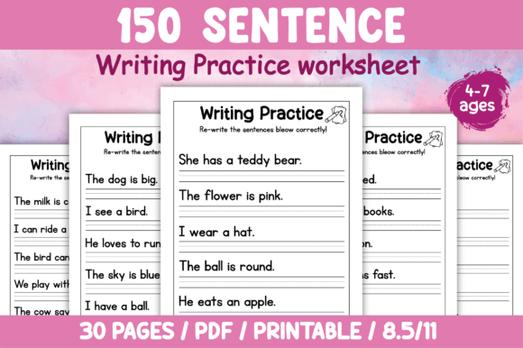 Download Sentence Writing Worksheet for 1st Grade - 1st grade Collection