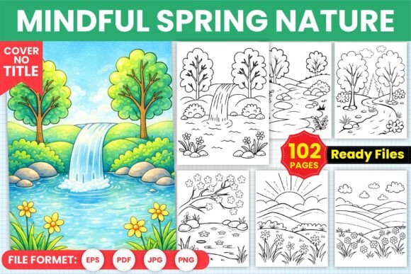 Download Mindful Spring Nature Coloring Book Page - Nature Collection