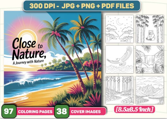 Download Close to Nature – Coloring Book for KDP - Nature Collection