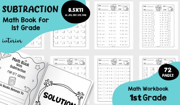 Download Subtraction Math Book for 1st Grade - 1st grade Collection