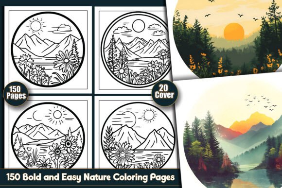 Download 150 Bold and Easy Nature Coloring Pages - Nature Collection