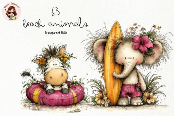 Download Cute Beach Animals PNG Clipart - Beach Collection