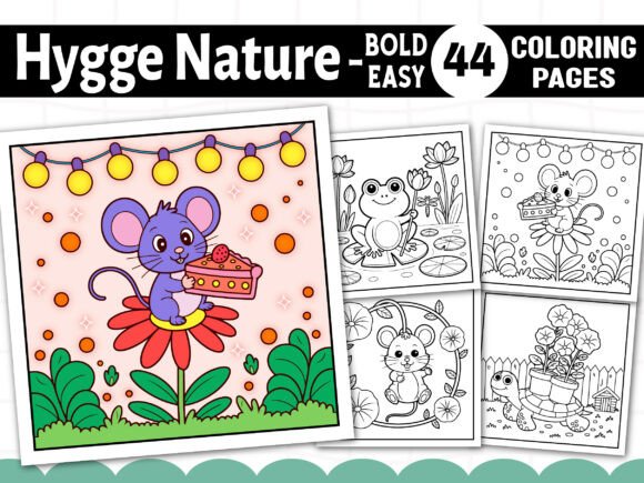 Download Bold Easy Hygge Nature Coloring Pages - Nature Collection