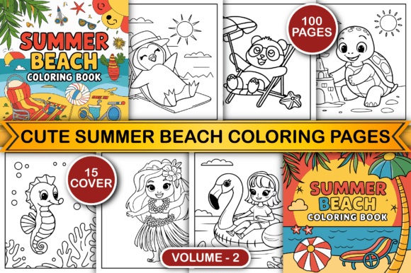 Download Summer Beach Coloring Pages for Kids V-2 - Beach Collection
