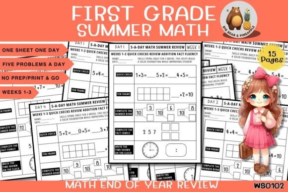 Download 1st Grade Summer End of Year Math Review - 1st grade Collection
