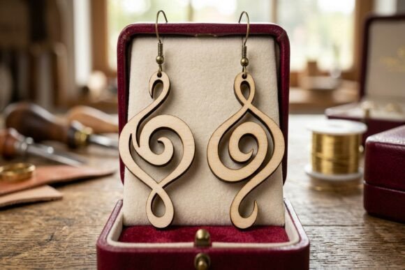 Download Elegant Treble Clef Inspired Earring - Inspired Collection