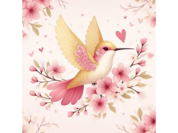 Download A Spring-inspired Hummingbird with Heart - Inspired Collection